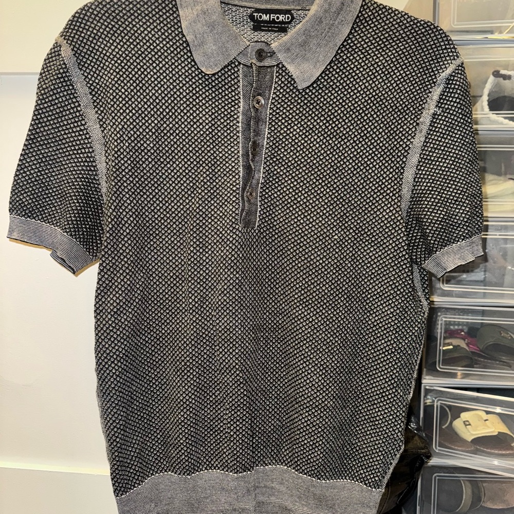Tom Ford Men's Polo in Black and Gray